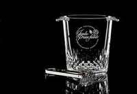 Petal Cut Crystal Ice Bucket With Tongs