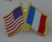 US and France Flags Lapel Pin
