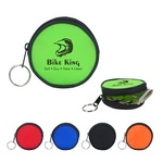 Round Zippered Coin Pouch w/ Split Ring