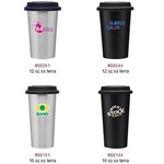 Double-wall 12 oz and 16 oz Stainless Steel Mug with Silicone Lid