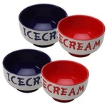 Ice Cream Bowl Set (4 12oz Bowls with silicone bases)