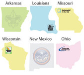 State Shaped - Large - Die Cut Post it Note Pads