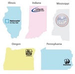 State Shaped - Medium - Die Cut Post it Note Pads