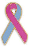 Pink and Blue Awareness / Support Ribbon Lapel Pin