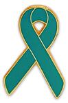 Teal Awareness / Support Ribbon Lapel Pin