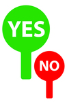 Yes No Budget Plastic Auction Paddle - Circle