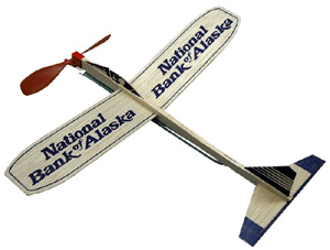 Balsa airplane with a rubber band powered prop, printed tail and... from ASI 58630 Paul K Guillow Inc