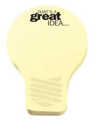Light Bulb / Balloon Die cut Post it Note Pads ... from ASI 91240 3M/Promotional Markets Dept