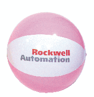 Inflatable Two-Color Pink/White Beachball... from ASI 39209 Beachline Corporation