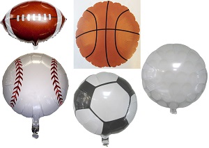 Sports Shaped Mylar Foil Balloons... from ASI 55675 Galaxy Balloons Inc
