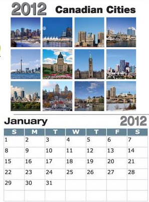 Canadian Cities Sticky Back Calendar... from ASI 79392 Premiums Plus Inc