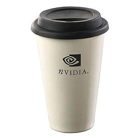Large Double-wall 12 oz Porcelain Mug with Silicone Lid... from ASI 99030 Zipline