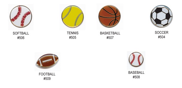 Sports Balls Shaped Lapel Pin... from ASI 93235 Valley Casting Inc
