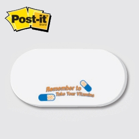 Pill / Capsule - Die Cut Post-it Note Pads ... from ASI 91240 3M/Promotional Markets Dept