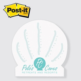 Sea Shell / Clam - Die Cut Post-it Note Pads ... from ASI 91240 3M/Promotional Markets Dept