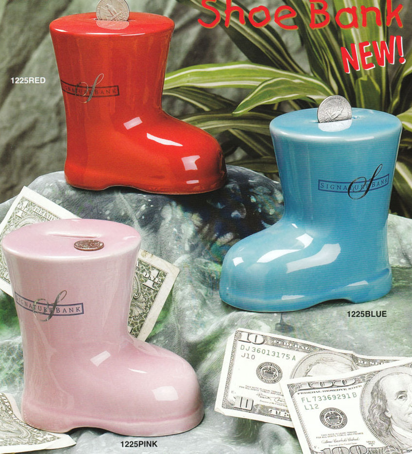 Ceramic Boot Bank... from ASI 90479 ZZ DROPPED -TJ Promotions Corp