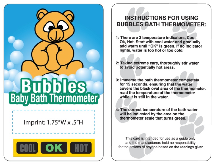 Baby Bath Thermometers / Testers. Water temperature is safe for baby... from ASI 91100 ZZ DROPPED -Thermographics
