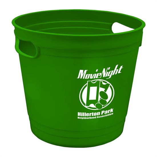 Reusable plastic popcorn bucket / tub / pail with molded handles.... from ASI 55990 Garyline / GaryLine®