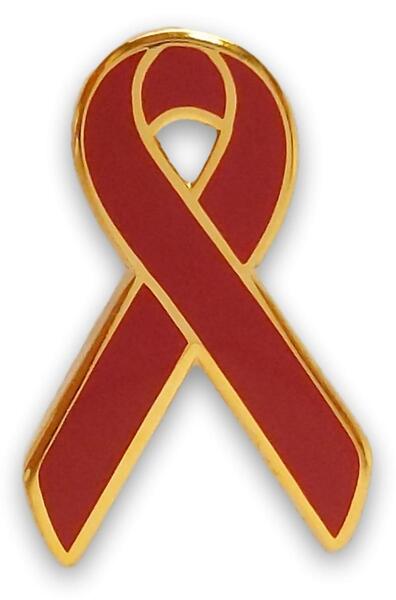 Maroon / Burgundy Hospice Care Ribbon Lapel Pin