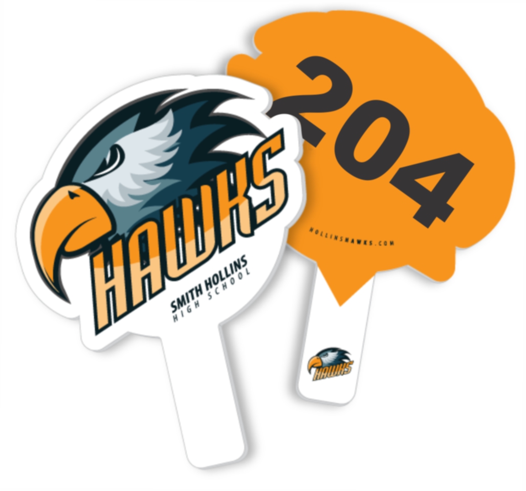 Corrugated plastic hand fans in stock or custom shapes.... from ASI 54322 FireSprint Printing