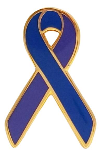 Navy and Purple Arthritis Awareness / Support Ribbon Lapel Pin