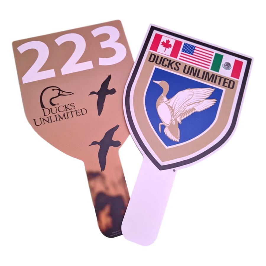 Premium solid PVC plastic auction paddles / hand fans with consecutive... from ASI 54322 FireSprint Printing