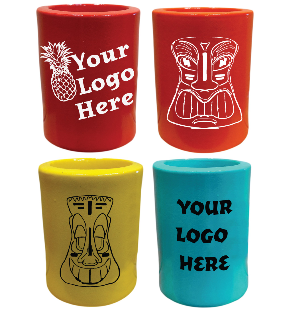 Tiki Themed 12-oz Can Insulator - Vinyl Coated Foam... from ASI 79970 Pro-Sports Foam Products